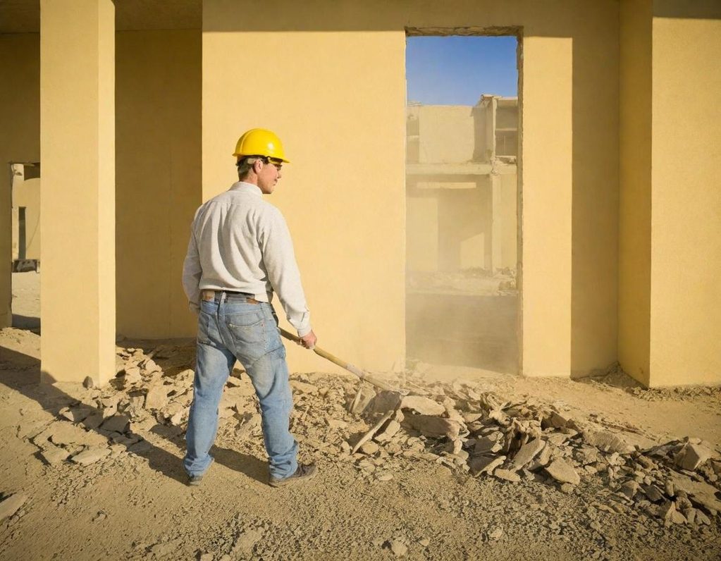 Facharbeiter bei der Asbestsanierung durch O&Z BAU